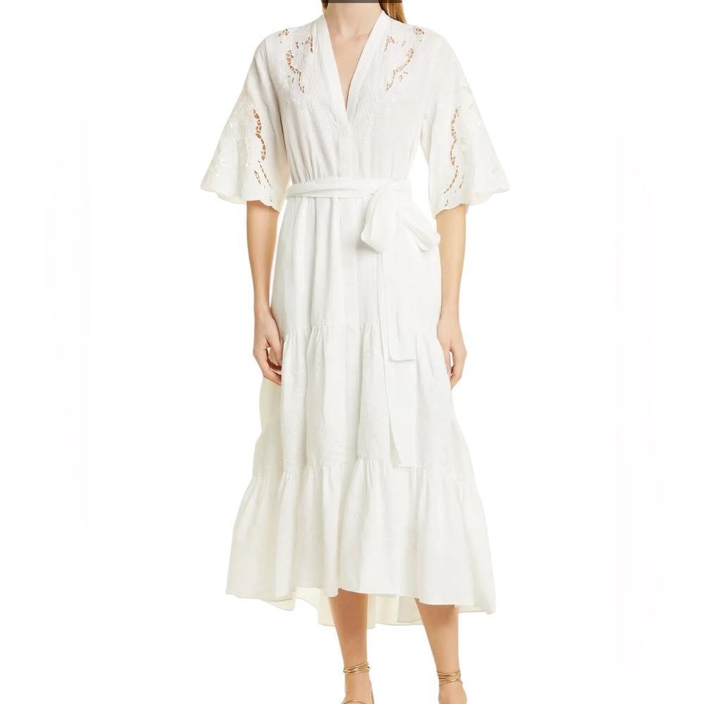 Kobi Halperin Gabbi Embroidered Dress White Medium
